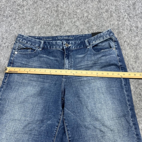 Lane Bryant Jeans Womens 20 Blue Mid Rise A Line Trouser Wide Leg Stretch Denim - Picture 8 of 12